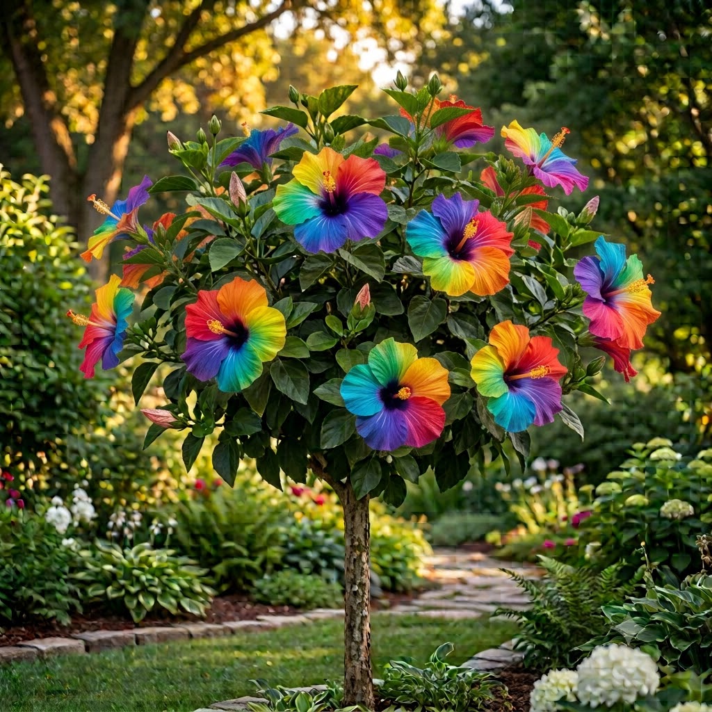 Hibiscus Pomisor Hawaian Rainbow - Rosa Sinensis