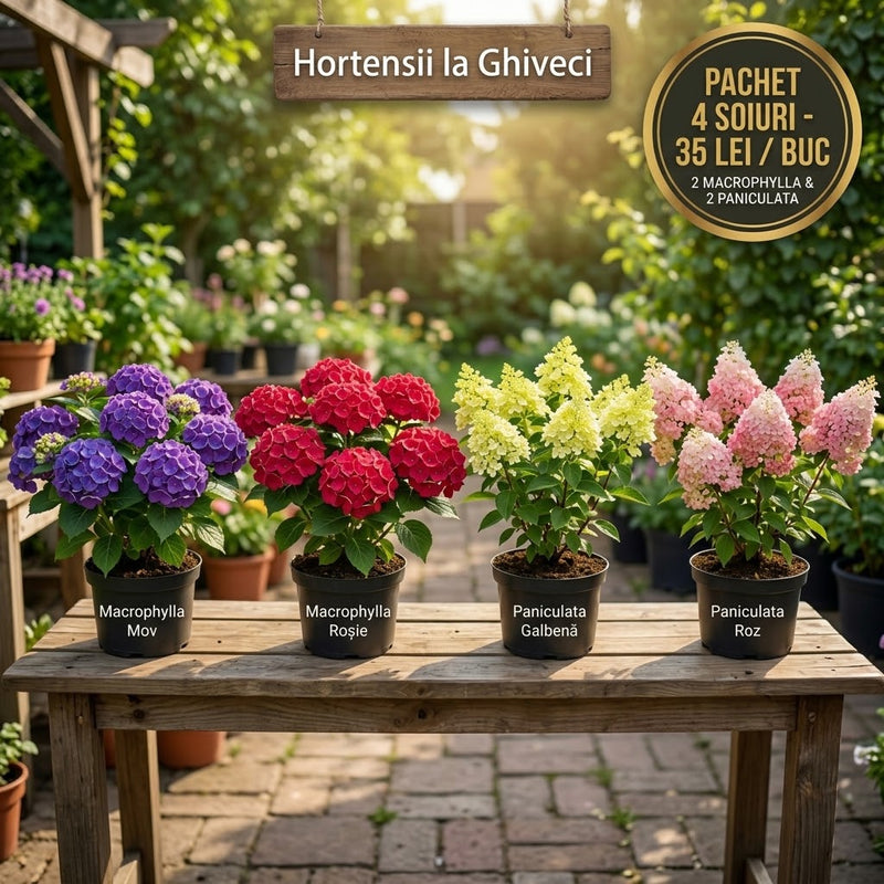 Pachet Promotional Hortensie cu 4 Soiuri