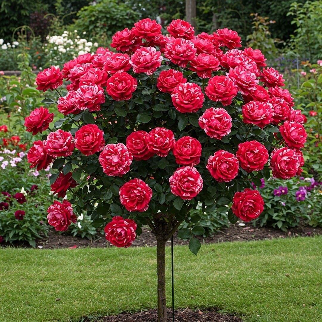 Trandafir Pomisor "Stripped Red" Anul 4